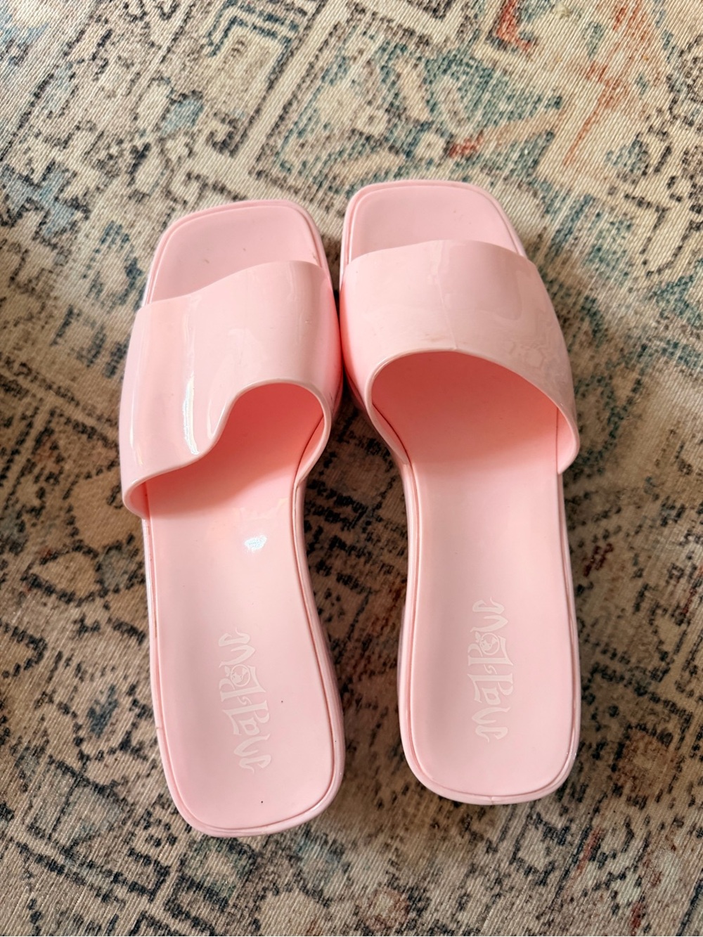 Love Pink Patent Slide Mules